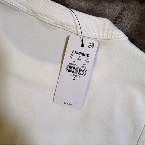 Express Brand New Fitted Crew Neck Corset Tank - White - Size Small - Picture 8 of 14